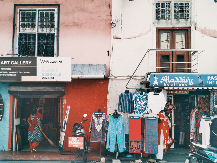 Local shopfront in a Kerala neighbourhood